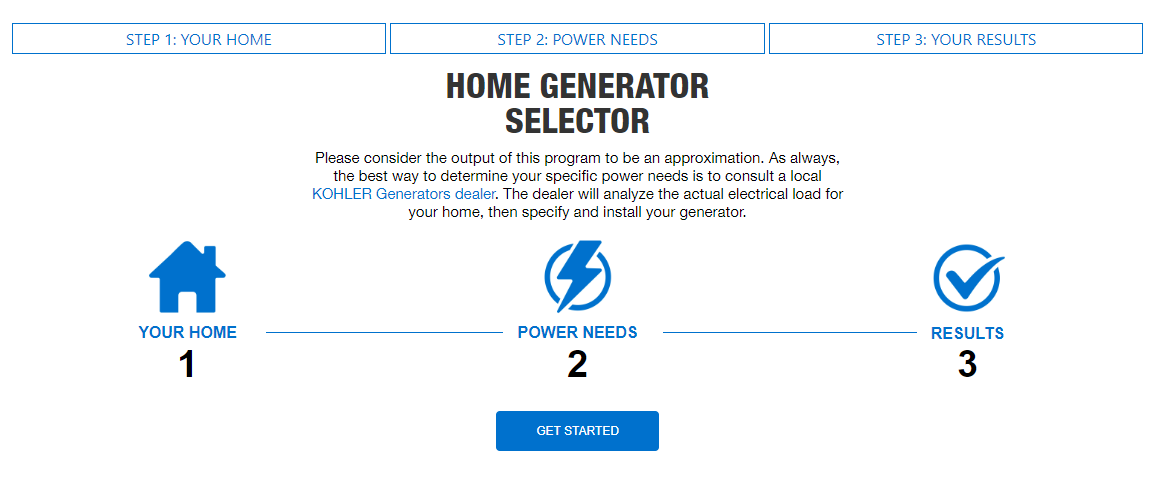 Screenshot 2023-10-17 133305 Massachusetts homeowner using the KOHLER sizing calculator on a tablet for tailored generator recommendations